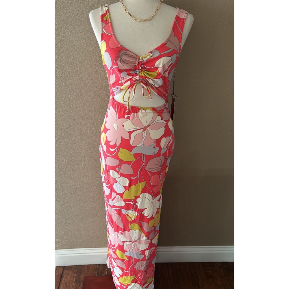Tropical print summer maxi dress vacation - Picture 5 of 8